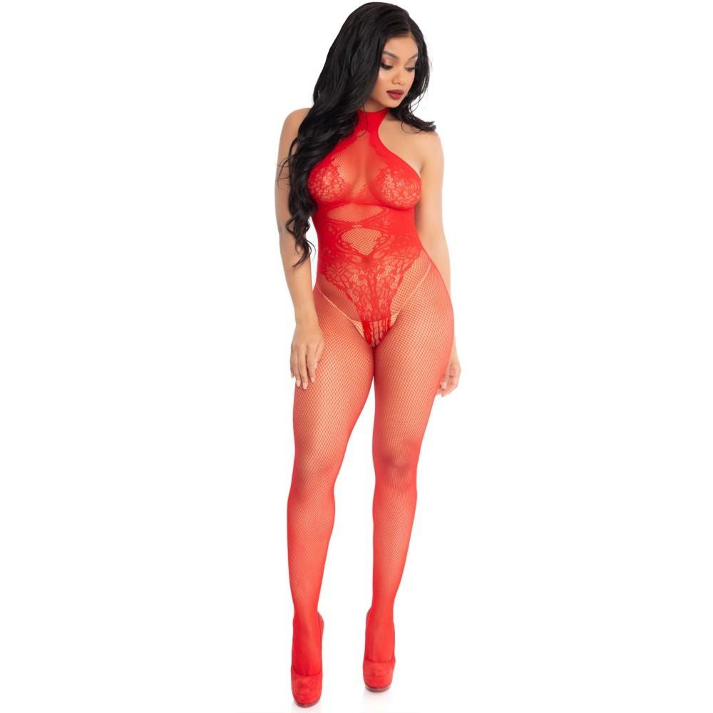 Leg Avenue Комбінезон сітка , червоний (89186/Red) - зображення 1