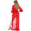 Leg Avenue Довгий халат  Marabou Trimmed Red (86111) - зображення 2