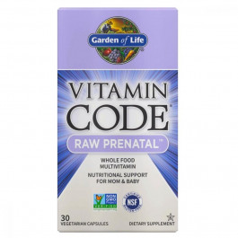   Garden of Life Комплекс  RAW Prenatal Vitamin Code беременным 30 вегетарианских капсул (GOL11589)