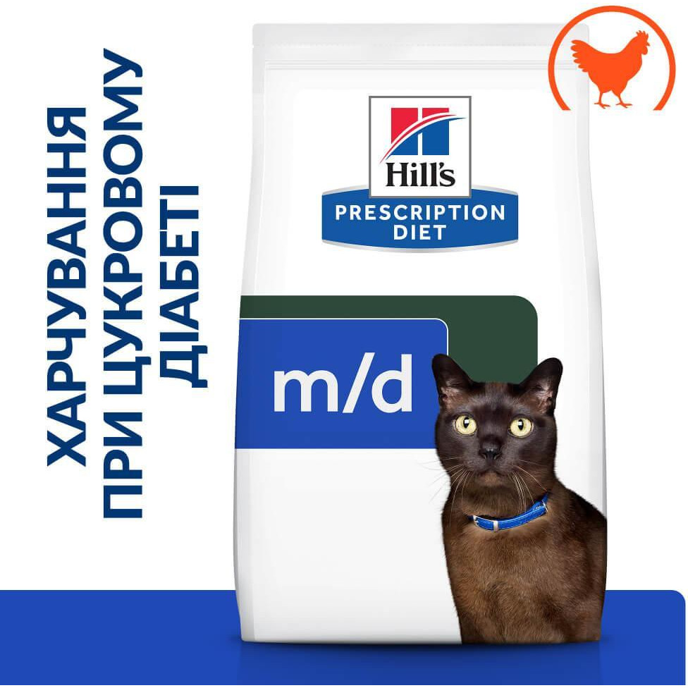 Hill's Prescription Diet Feline m/d Diabetes/Weight Management 1,5 кг (605918) - зображення 1