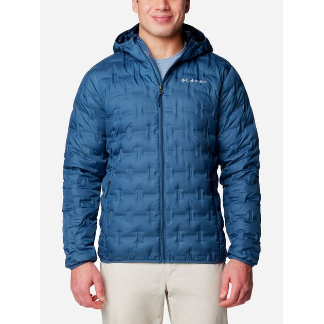 Columbia Пуховик короткий чоловічий  Omni-Heat Delta Ridge II Down Hooded Jacket 2086221-478 S Темно-синій (0 - зображення 1