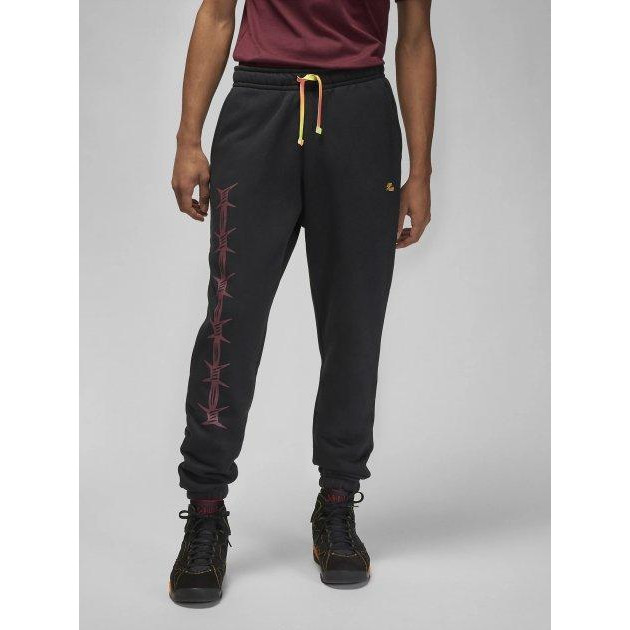 Nike Спортивні штани чоловічі  M Jordan Flt Mvp Stmt Gfx Flc Pant DV1605-010 L Black/Cherrywood Red/Taxi  - зображення 1