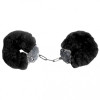 DS Fetish Наручники  Plush handcuffs, метал із хутром, чорні (88175 /Sm-c1301) - зображення 1