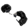 DS Fetish Наручники  Plush handcuffs, метал із хутром, чорні (88175 /Sm-c1301) - зображення 2