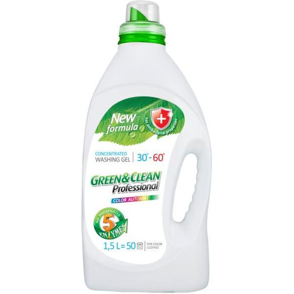 Green&Clean Professional гель для стирки цветного белья, 1,5 л 50 стирок (4823069700553) - зображення 1