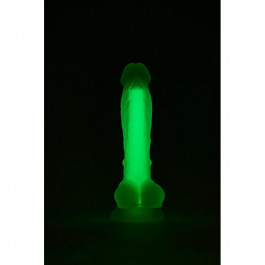 Dream toys RADIANT SOFT SILICONE GLOW IN THE DARK DILDO SMALL GREEN	(DT22046)