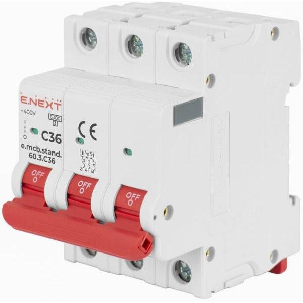 E.NEXT e.mcb.stand.60.3.C10, 3р, 10А, C, 6кА (s002130) - зображення 1