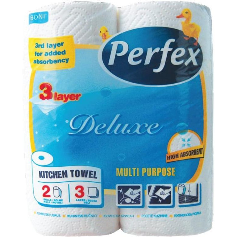 Perfex Паперові рушники  Delux, тришарові, 2 рулони (8606102287381) - зображення 1