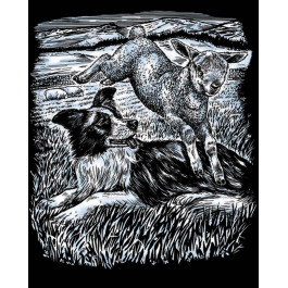   Sequin Art ARTFOIL SILVER Sheepdog and Lamb (SA0606)