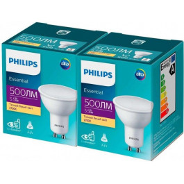   Philips ESSLEDspot 6W 500Lm GU10 2700K 2 шт (929001372017W)