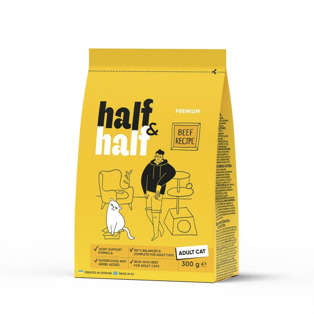 Half & Half Beef Recipe Adult Cats 300 г (20956) - зображення 1