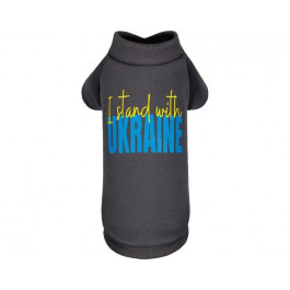   Pet Fashion Толстовка для собак I stand with Ukraine (сіра) M (37х24 см) PR243137