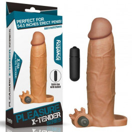   LoveToy Збільшує насадку з вібрацією Add 3" Vibrating Penis Sleeve, Brown (RDNI-310332)