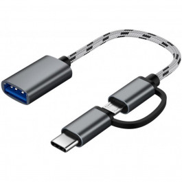   XoKo AC-150 2 in 1 USB 3.0 - MicroUSB / USB Type-C Space Grey (AC-150-SPGR)