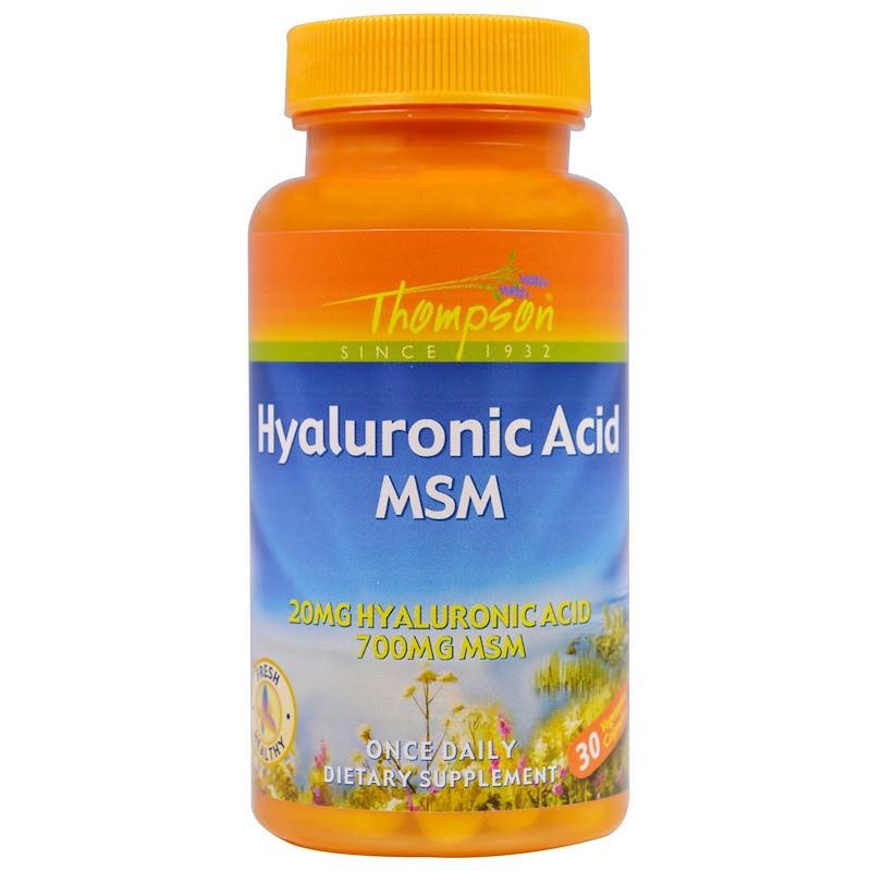 Thompson Hyaluronic Acid - MSM, 30 Capsules - зображення 1