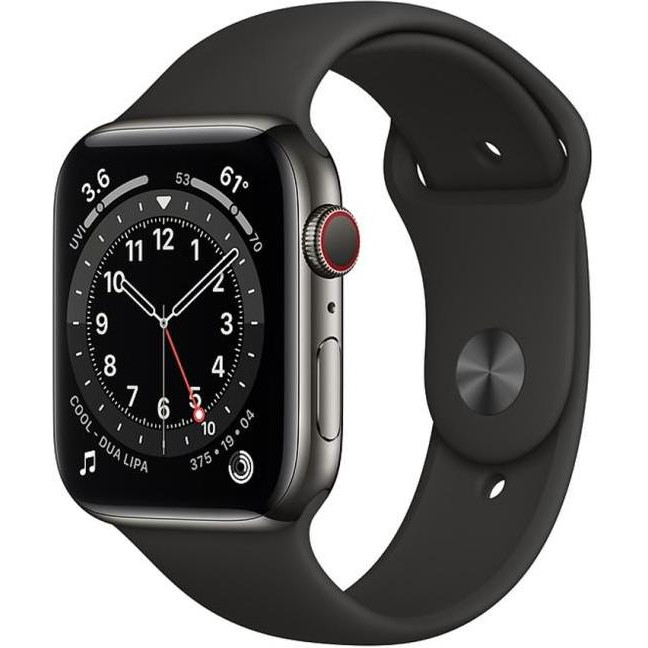 Apple Watch Series 6 GPS + Cellular 40mm Graphite Stainless Steel Case w. Black Sport B. (M02Y3) - зображення 1