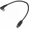 Cablexpert Angled Cotton Braided USB Type-C Cable 0.2m Black (CC-USB2-CMCML-0.2M) - зображення 1