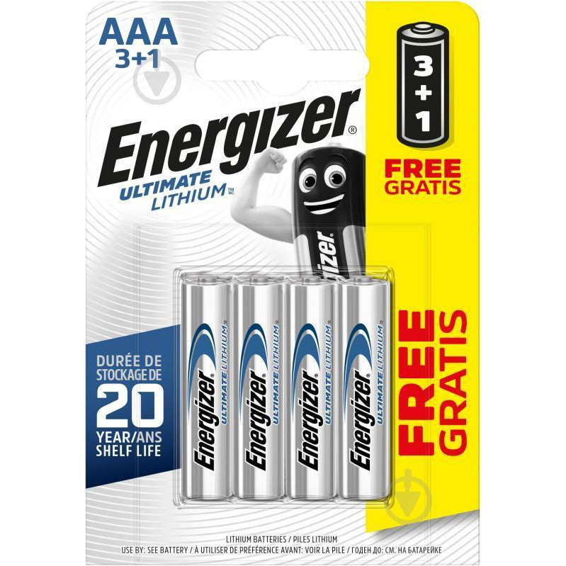 Energizer AAA/ LR03 BL bat Lithium 4шт Ultimate (7638900273267) - зображення 1