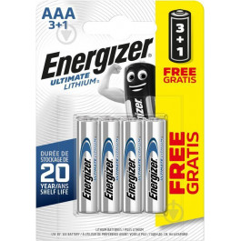   Energizer AAA/ LR03 BL bat Lithium 4шт Ultimate (7638900273267)