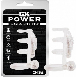   Chisa Novelties DUAL VIBRATING COCK CAGE CLEAR (CH57330)