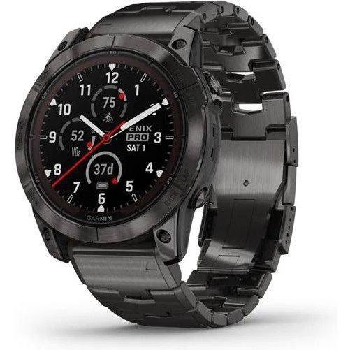 Garmin Fenix 7X Pro Sapphire Solar Carbon G. DLC Tit. with Vented Tit. Bracelet (010-02778-30) - зображення 1