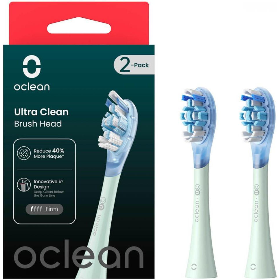 Oclean Brush Head Ultra Clean 2-pack Green (6970810553512) - зображення 1