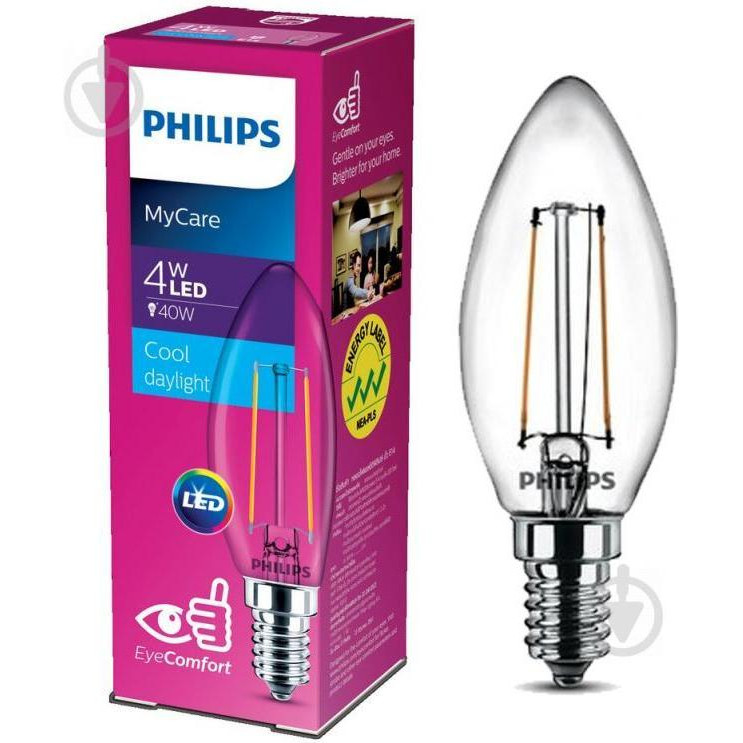 Philips LEDClassic 4-40W B35 E14 865 CL ND APR (929001975608) - зображення 1