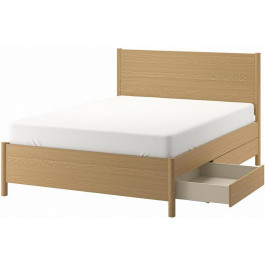   IKEA TONSTAD Каркас з ящиками дубовий шпон 140х200 (104.891.32)