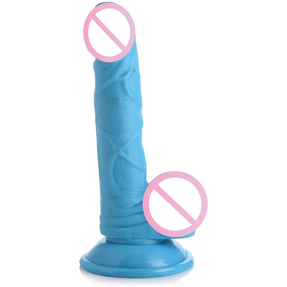 XR Brands Pop Peckers 6.5" Dildo With Balls Blue	(XRAG766-Blue) - зображення 1