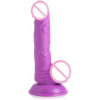 XR Brands Pop Peckers 6.5" Dildo With Balls Purple (XRAG766-Purple) - зображення 1