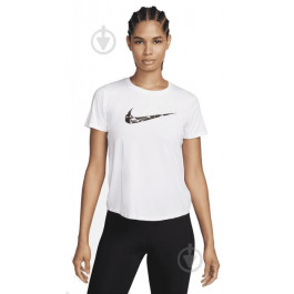   Nike Спортивна футболка жіноча  W Nk One Swsh Hbr Df Ss Top FN2618-100 S White/Black (196976166243)