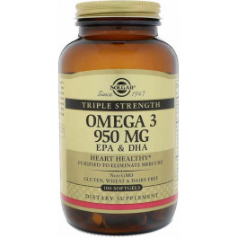   Solgar Риб'ячий Жир, Омега 3 (Omega-3 EPA, DHA), 950 мг, Потрійна С (SOL-02058)