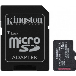   Kingston 16 GB microSDHC UHS-I (U3) V30 A1 Industrial + SD Adapter (SDCIT2/16GB)