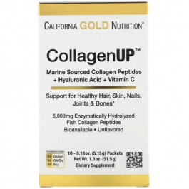   California Gold Nutrition Морський колаген CollagenUp, Marine Collagen + Hyaluronic Acid + Vitamin C, 10 Packets