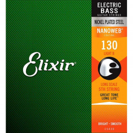   Elixir 15430 Nanoweb Coated Nickel Plated Steel Single Bass String 130 Light B