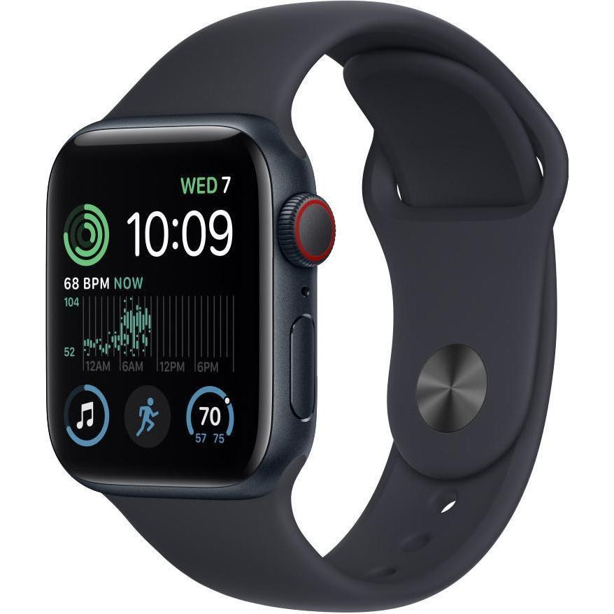 Apple Watch SE 2 GPS + Cellular 40mm Midnight Aluminium Case with Midnight Sport Band - S/M (MRG73) - зображення 1