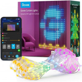   Govee H70B1 Smart LED Curtain Light RGB 520LEDs IP65/IP44 прозорий кабель (H70B13A1)