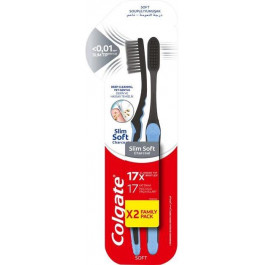   Colgate Зубна щітка  Slim Soft Charcoal Деревне Вугілля 1+1 (8693495041461)