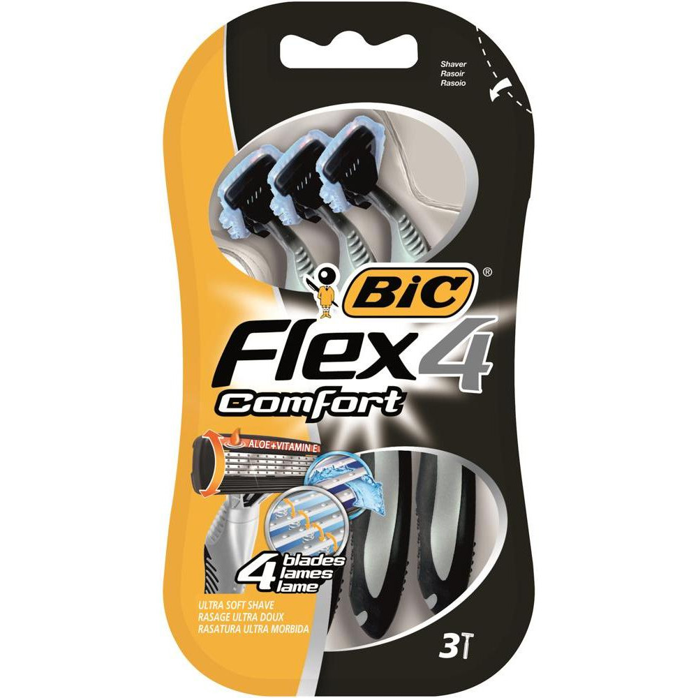 BIC Flex 4 Comfort Станки для бритья 3 шт. (3086123220614) - зображення 1