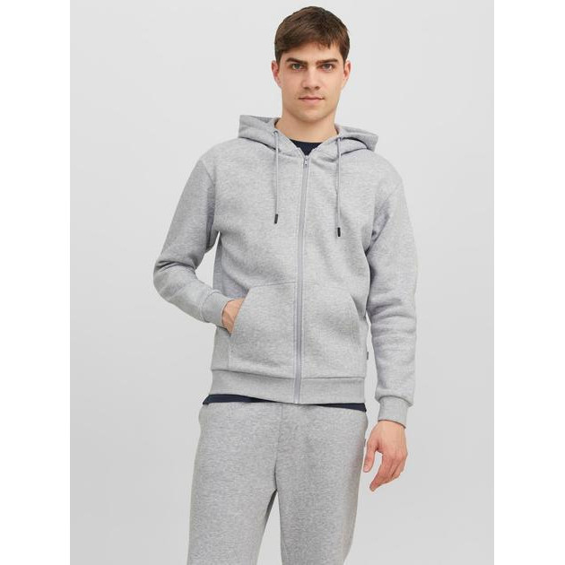 Jack & Jones Толстовка на блискавці чоловіча  12249342 L Сіра (5715434106185) - зображення 1