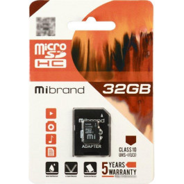   Mibrand 32 GB microSDHC Class 10 UHS-I (U3) + SD Adapter MICDHU3/32GB-A