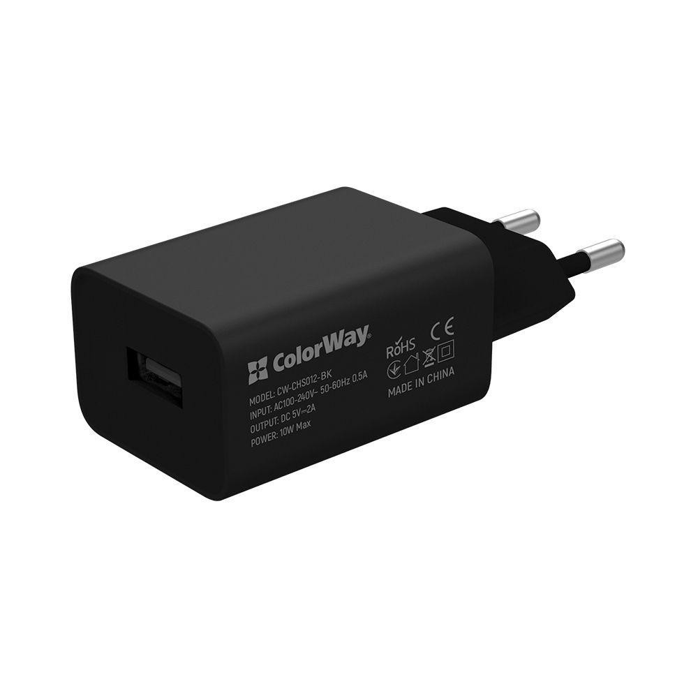 ColorWay 1USB Auto ID 2A (10W) + MicroUSB Black (CW-CHS012CM-BK) - зображення 1