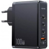 USAMS US-CC163 T50 100W 4 Ports GaN Fast Charger Black (CC163TC01) - зображення 1