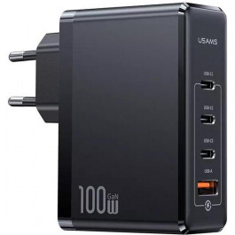   USAMS US-CC163 T50 100W 4 Ports GaN Fast Charger Black (CC163TC01)