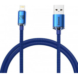   Baseus Crystal Shine Series Fast Charging Data Cable USB to Lightning 1.2m Blue (CAJY000003)