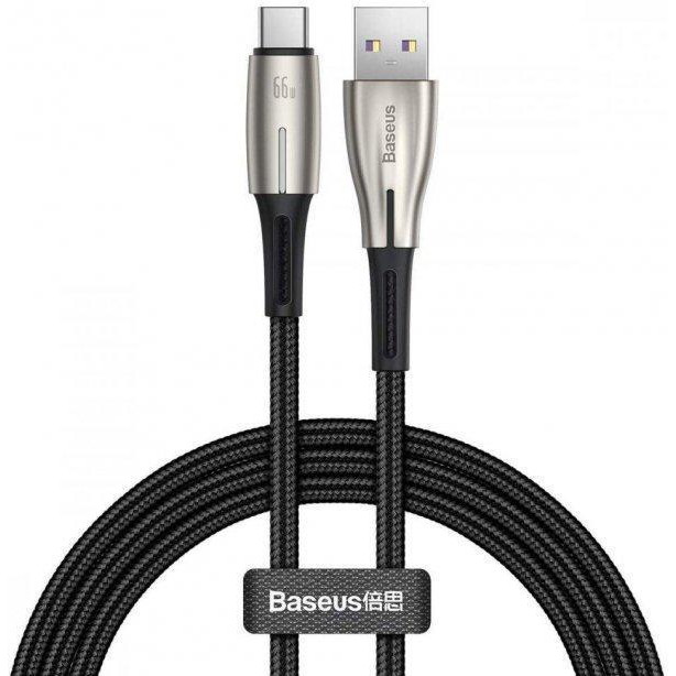 Baseus Water Drop-shaped Lamp SuperCharge Cable Type-C 1m Black (CATSD-M01) - зображення 1