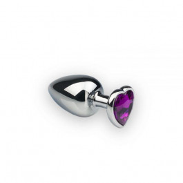   Crystal Анальная пробка, Silver Heart Amethyst, M (281229)