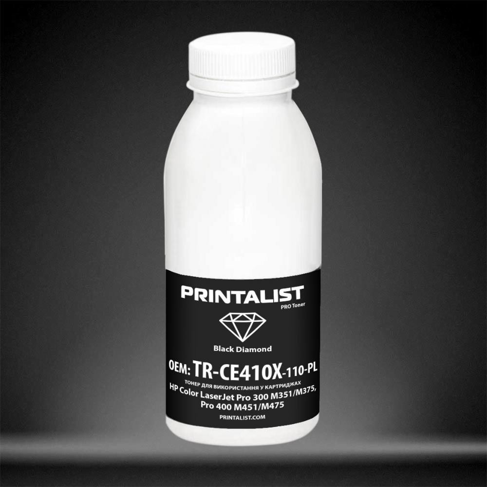 Printalist Тонер HP CLJ Pro 300 M351/M375, Pro 400 M451/M475, 110г Black (TR-CE410X-110-PL) - зображення 1