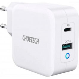   Choetech PD8002 65W USB-C, USB-A, PD3.0, QC3.0  White