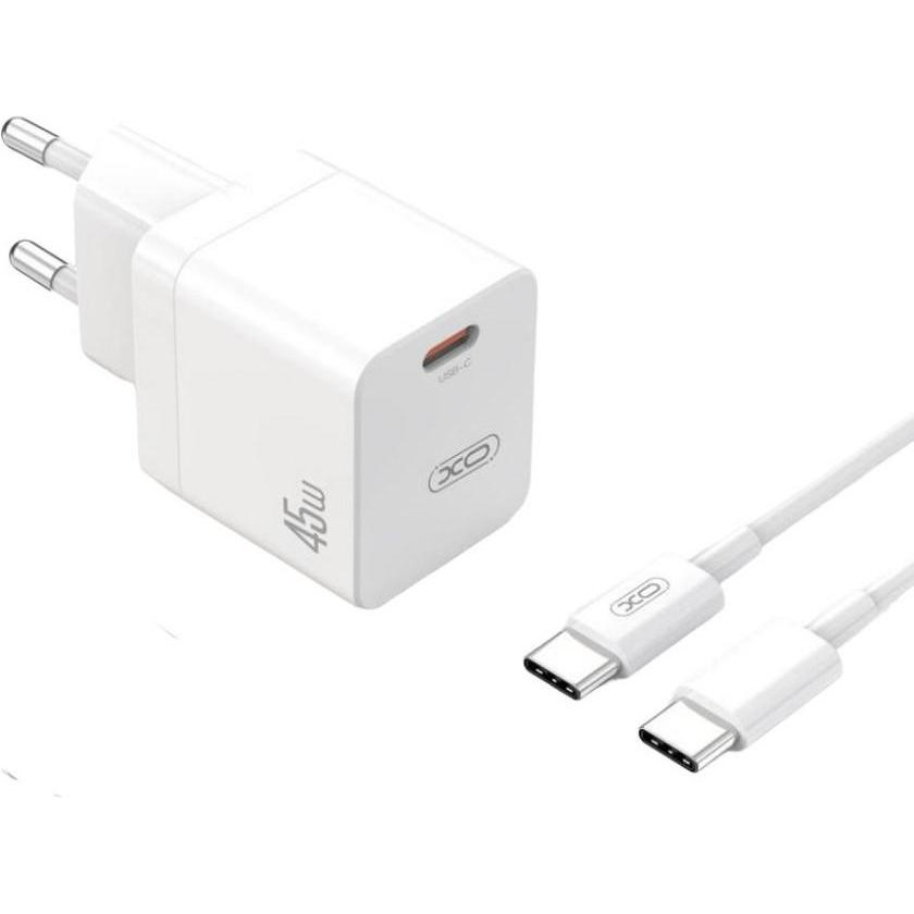 XO CE09 + USB-C to USB-C White - зображення 1